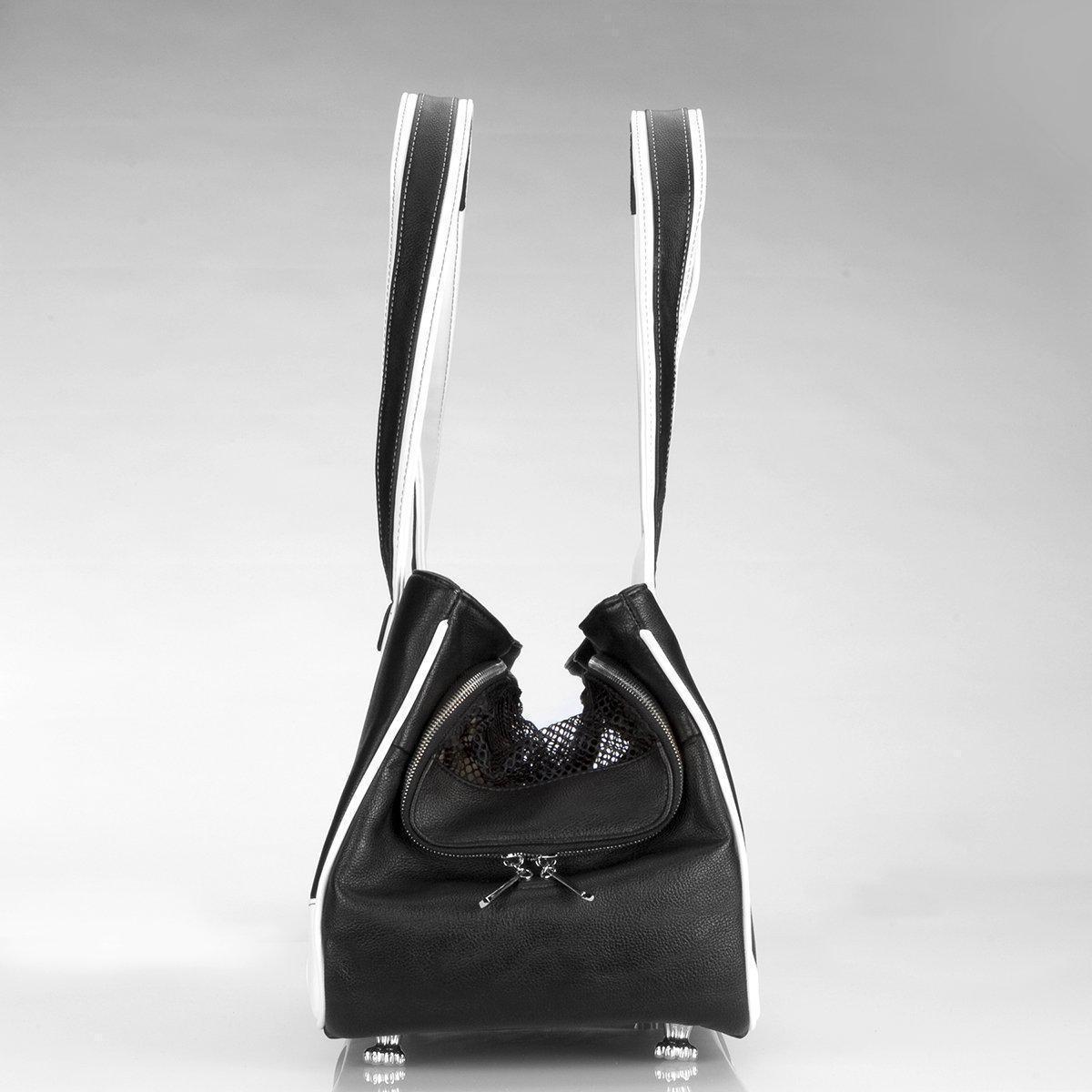 I Love New Yorkie Rescue Me Tote Faux Leather Dog Carrier Black