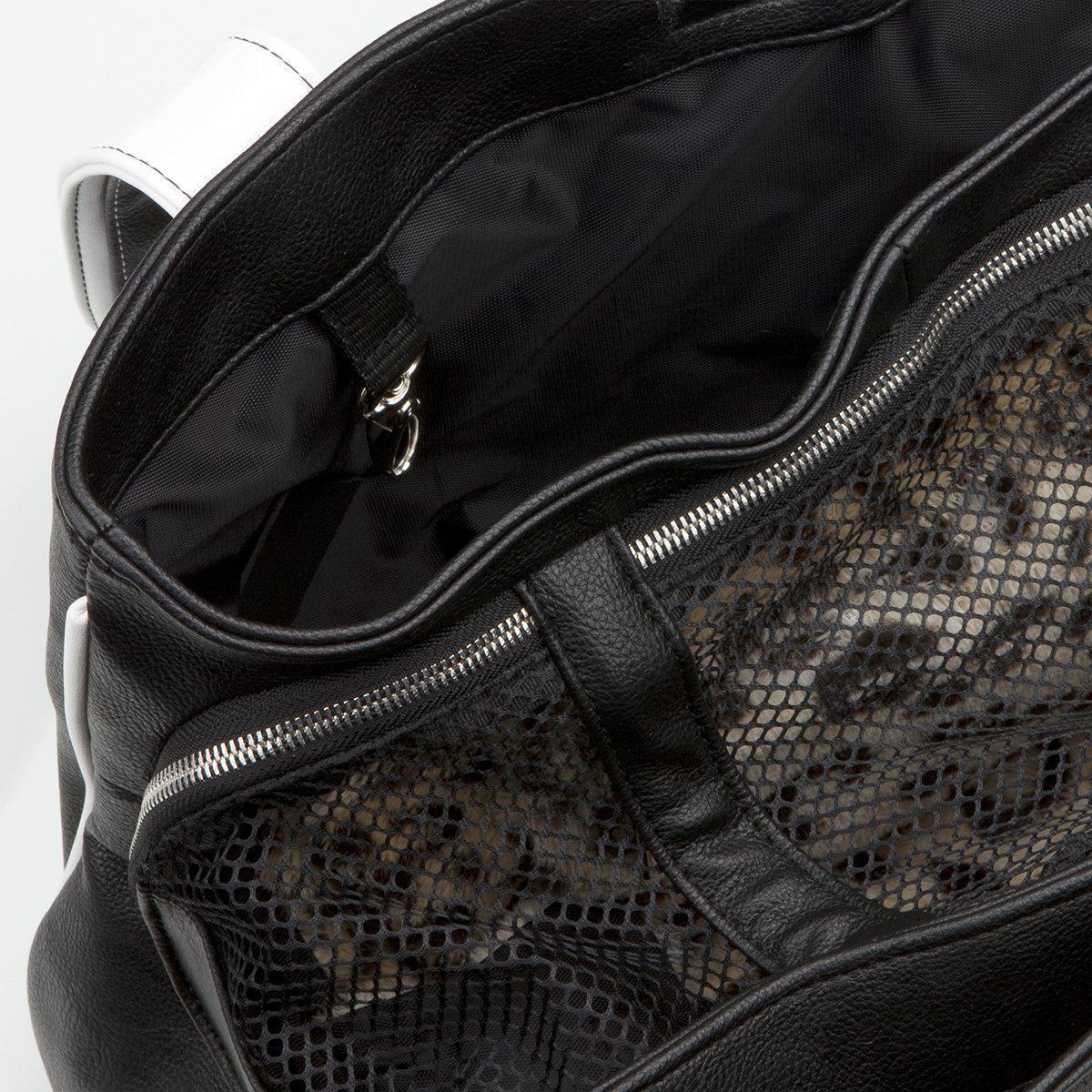 Pampered Poodle Rescue Me Tote Faux Leather Dog Carrier Black